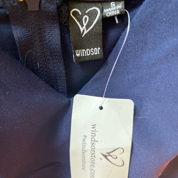 Windsor Navy Blue Spaghetti Strap Back Zip Sleeveless Jogger Style Jumpsuit - Picture 13 of 15